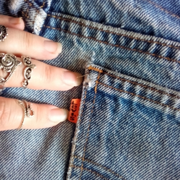 Vintage 517 distressed bootcut light wash Jeans orange tab & gorgeous - Picture 15 of 16